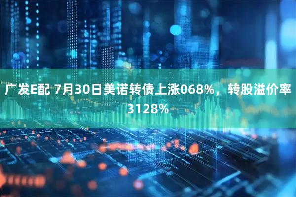 广发E配 7月30日美诺转债上涨068%，转股溢价率3128%