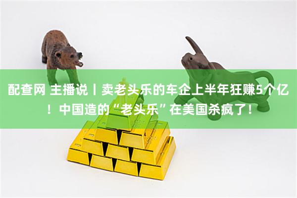 配查网 主播说丨卖老头乐的车企上半年狂赚5个亿！中国造的“老头乐”在美国杀疯了！
