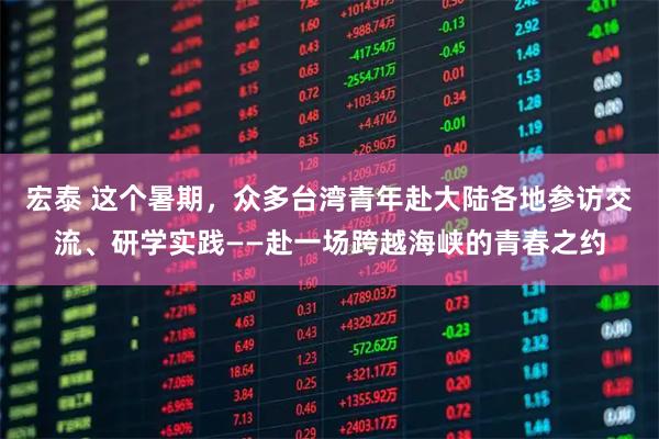 宏泰 这个暑期，众多台湾青年赴大陆各地参访交流、研学实践——赴一场跨越海峡的青春之约